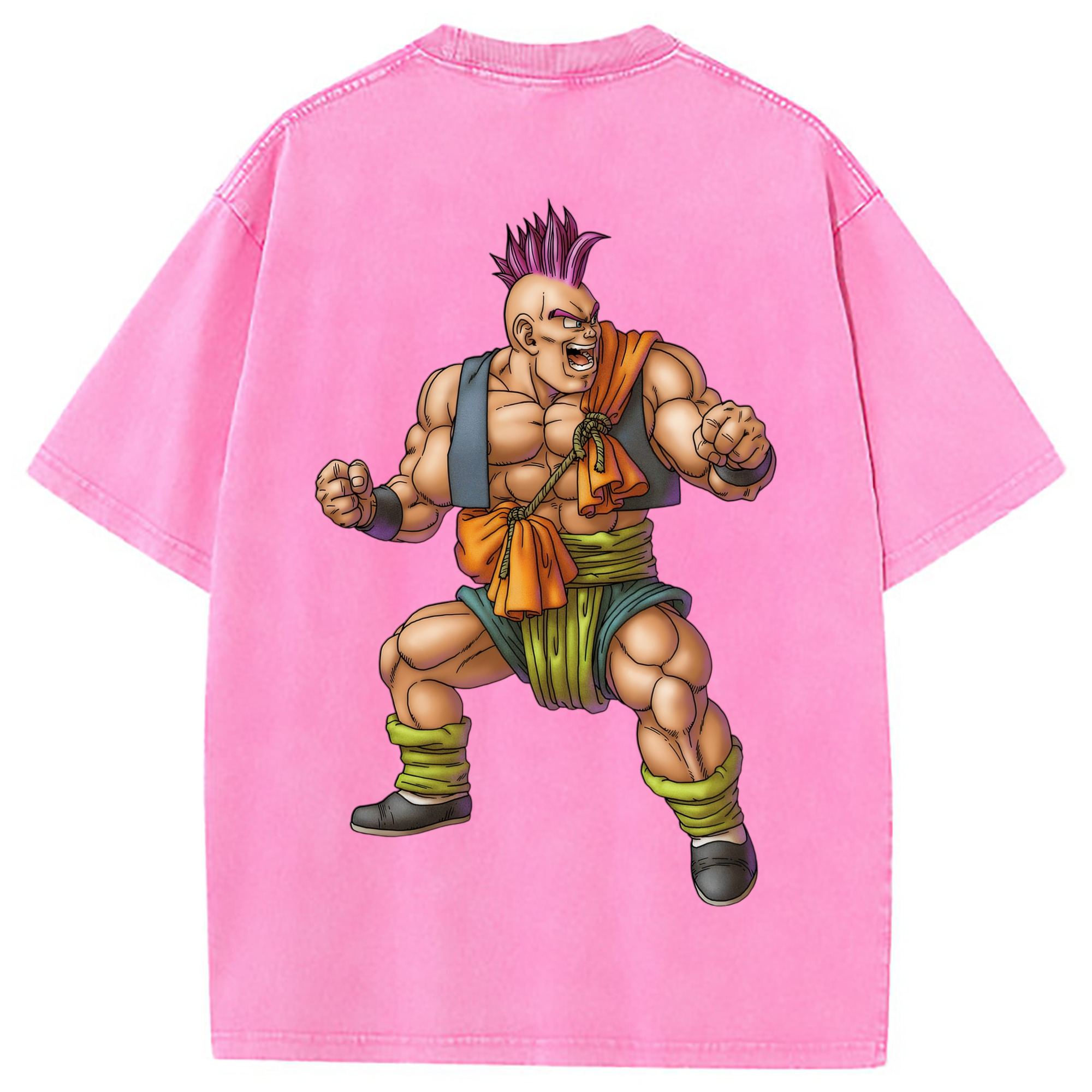 （画像用） ドラゴンクエスト Doragon Kuesuto Dragon Quest 綿100% ヴィンテージ風 半袖Tシャツ（背面プリント）